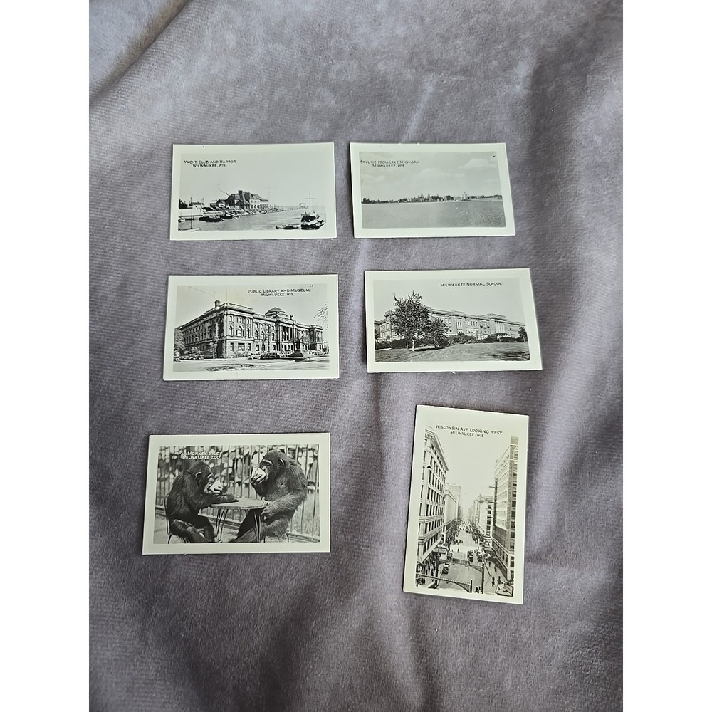 Set of 6 Vintage Milwaukee, Wisconsin Miniature Souvenir Cards